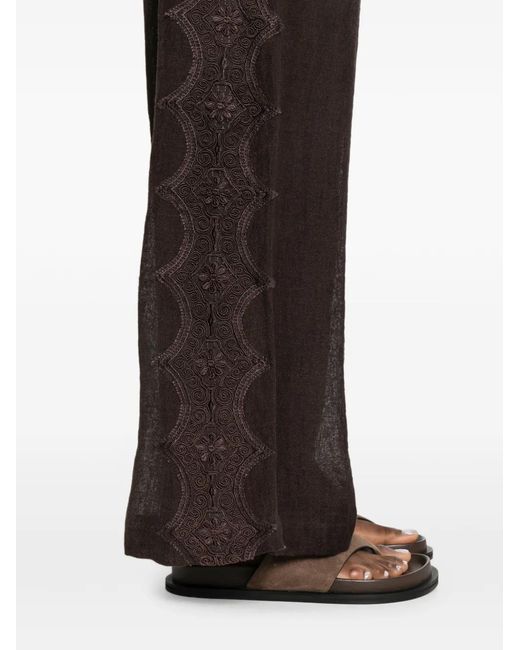 Maurizio Braschi Black Wide-Leg Trousers