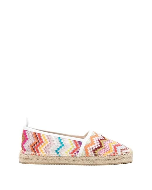 Missoni Pink Chevron-Pattern Espadrilles