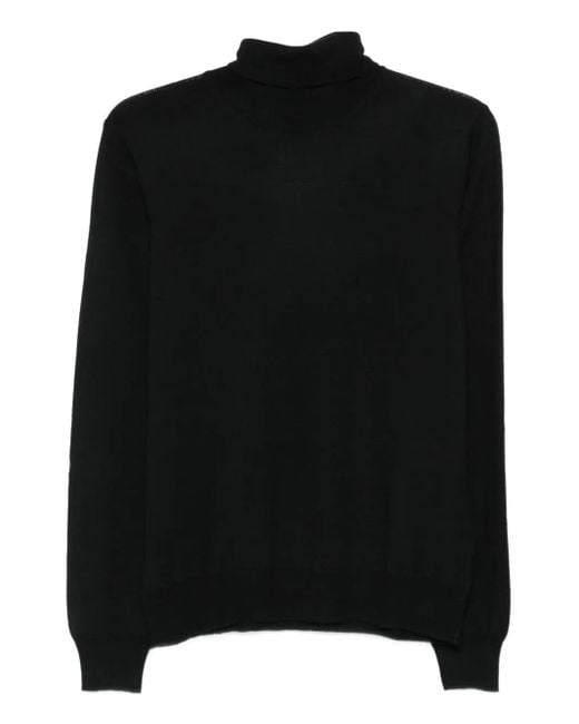 Jersey de lana con cuello alto Tagliatore de hombre de color Black