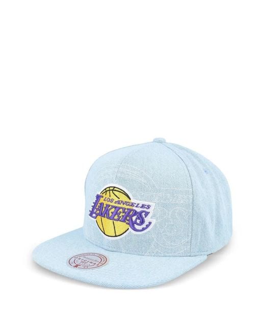 Mitchell & Ness Blue Nba Los Angeles Lakers Stitcher Snapback Cap for men