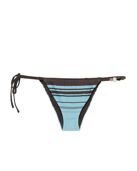 Sir Blue Striped Tie Side Bikini Bottoms
