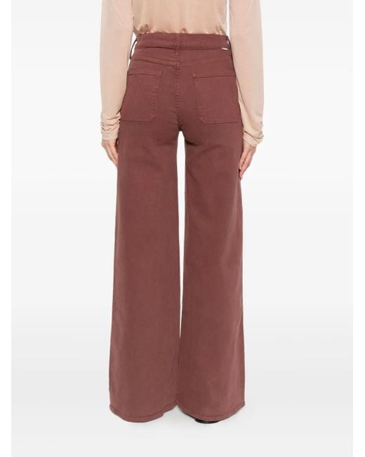 Mother Red Patch-Pockets Jeans