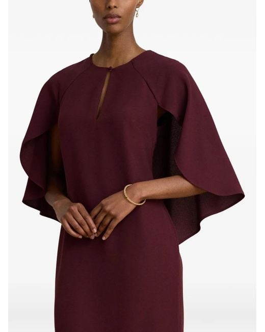 Ralph Lauren Red Tiveah Cape-Sleeve Mini Dress