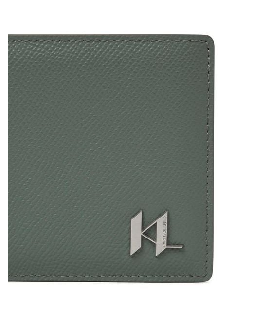 Karl Lagerfeld Green Portefeuille K/Monogram En Cuir for men