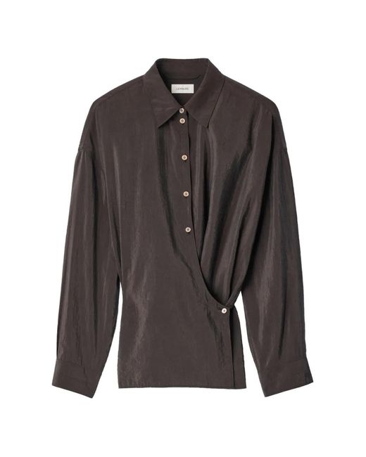Lemaire Gray Straight Collar Twisted Shirt
