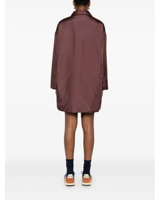 Aspesi Purple Button-Fastening Flap-Pocket Coat