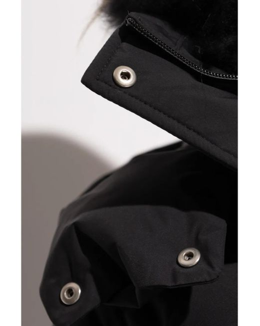 Yves Salomon Donsjack Met Hoge Hals in het Black