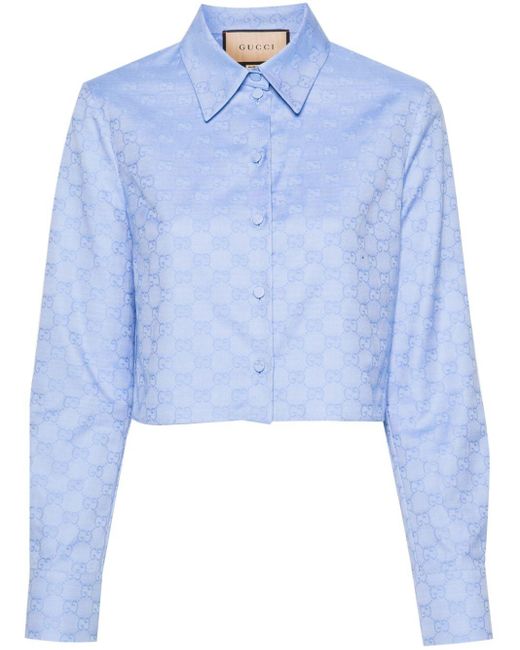 Gucci Cropped Blouse in het Blue
