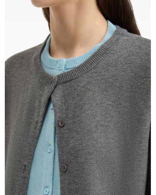 B+ AB Cropped Button-Up Vest in het Blue