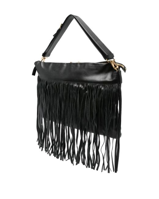 Miu Miu Black Fringe Leather Shoulder Bag