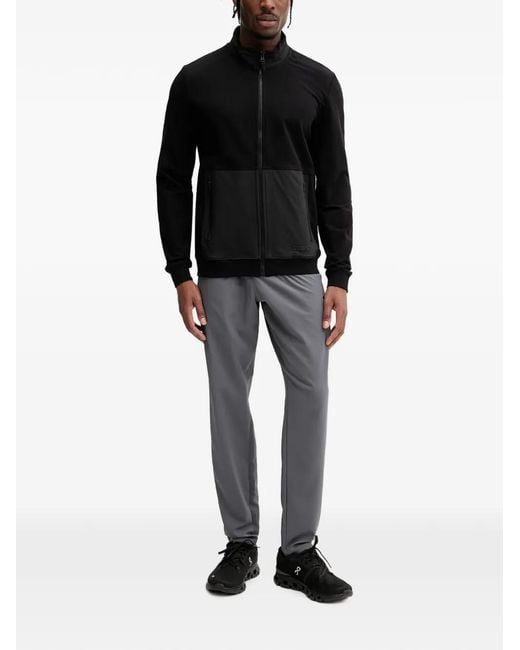 Guess Black Zip-Up Panelled Sweatshirt for men
