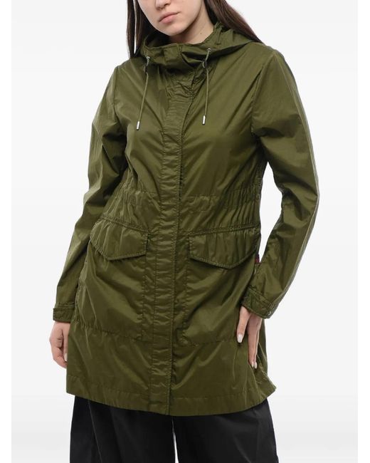 Woolrich Green Hooded Drawstring-Waist Jacket