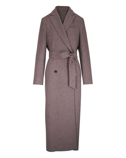 Kiton Brown Belted Wrap Coat