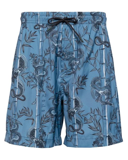 Maharishi Blue Dragon Bamboo Swim Shorts for men