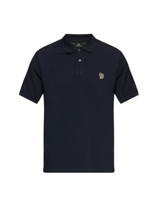Paul Smith Blue Zebra-Patch Polo Shirt for men