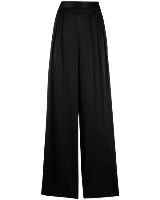 Fabiana Filippi Black Pleat-Detail Palazzo Trousers