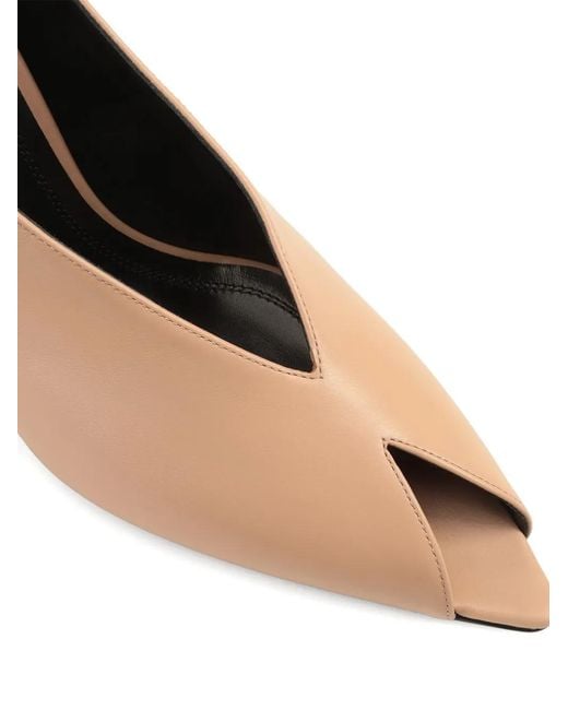 Sergio Rossi Natural Open-Toe Pumps