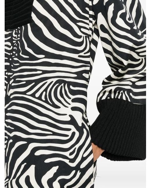 By Malene Birger Black Robe Mi-Longue Moldoa À Imprimé Zèbre