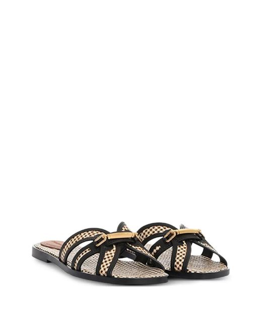 Zimmermann Black Prisma Woven Sandals