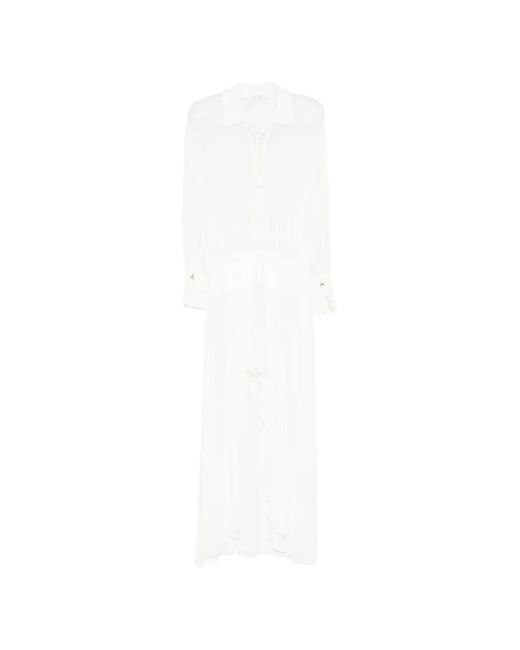 Patrizia Pepe White Robe Asymétrique À Volants