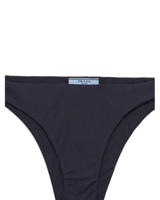 Prada Blue Ribbed-Knit Bikini Bottom