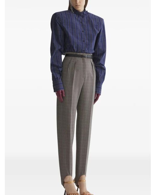 Mugler Blue Padded Shoulders Shirt