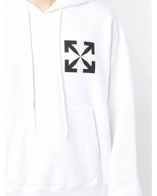 Off-White c/o Virgil Abloh White Arrows-Print Cotton Hoodie for men