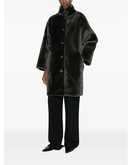 Yves Salomon Black Reversible Shearling Jacket