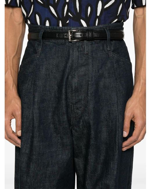Lemaire Blue Pleated Workwear Jeans for men