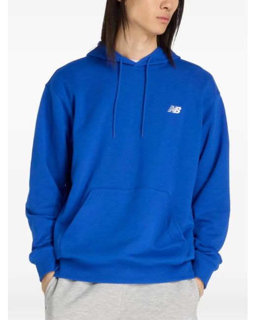 New Balance Blue Hoodie À Logo Brodé for men