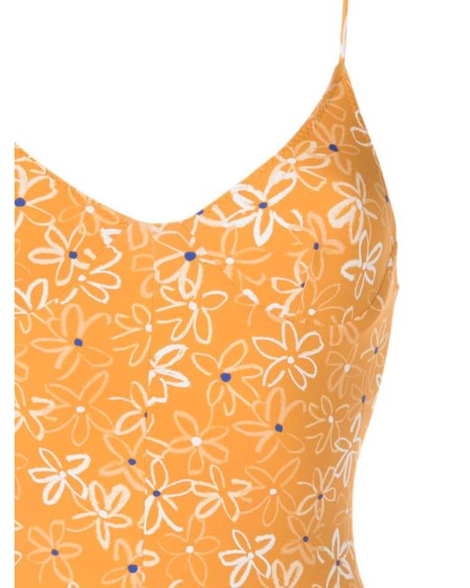 Clube Bossa Orange Rossina Floral-print Swimsuit