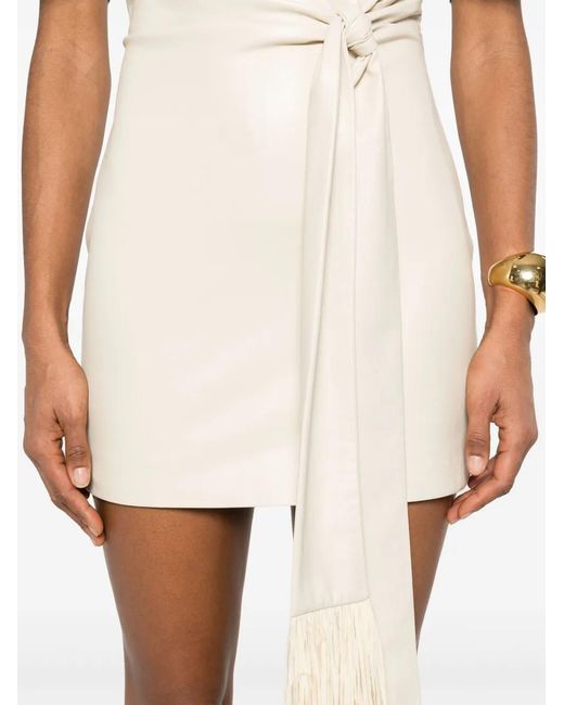 Nanushka Natural Knot-Detail Mini Dress
