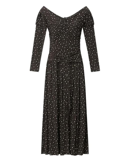 Isabel Marant Black X Giovana Off-Shoulder Polka-Dot Dress