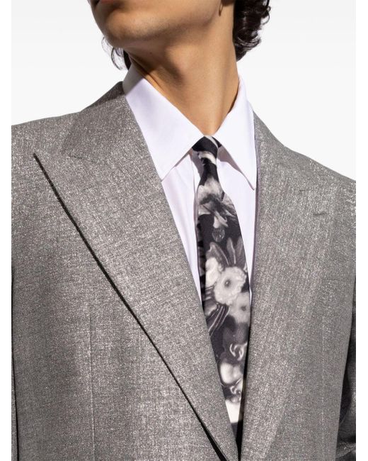 Cravate en soie à fleurs Alexander McQueen pour homme en coloris White