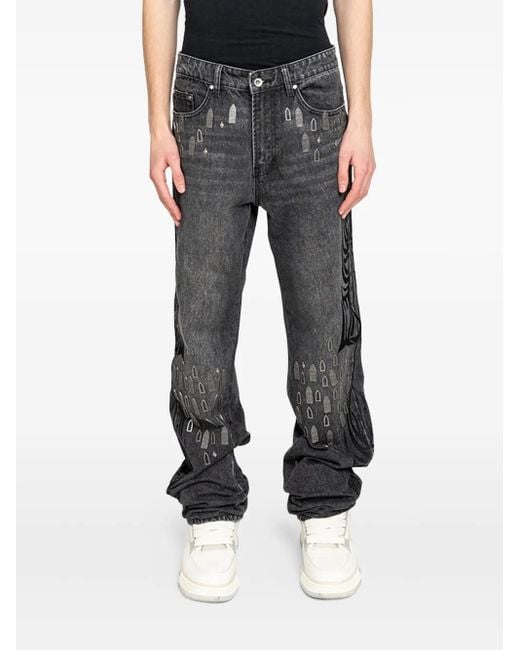 Who Decides War Jeans Verfraaid Met Studs in het Black voor heren