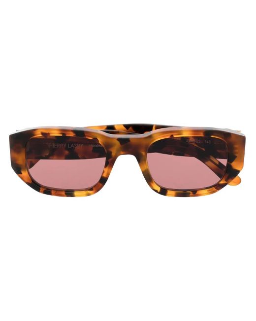 Thierry Lasry スクエアフレーム サングラス Brown