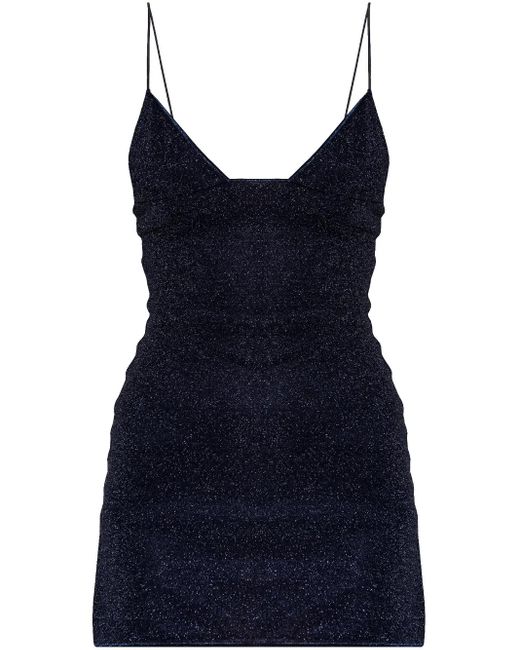 Oseree Blue Wagen Sie das kurze Kleid von Lumiere
