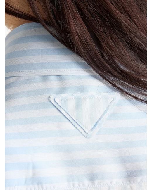 Prada Gestreept Blouse in het Blue