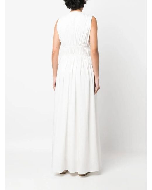 Brunello Cucinelli White Cotton Midi Dress
