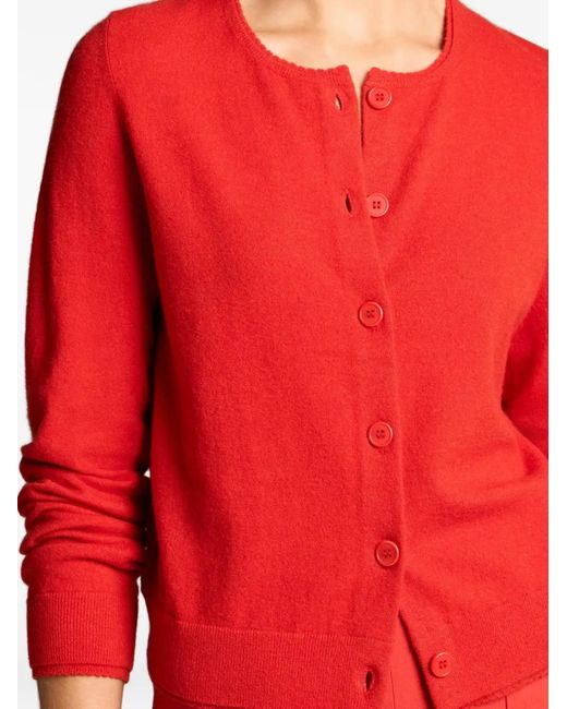 Vince Red Buttoned Cardigan