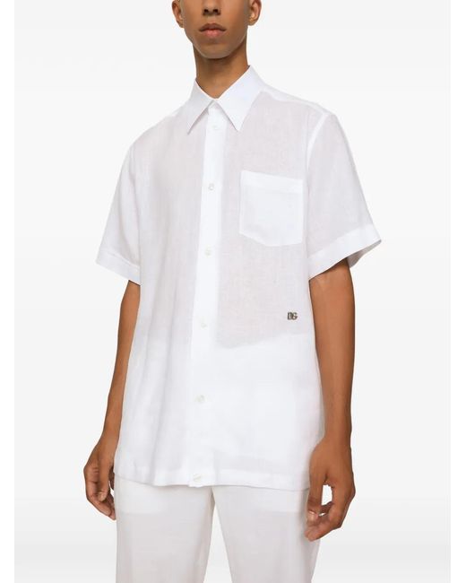 Dolce & Gabbana White Hardware Pocket Shirt for men