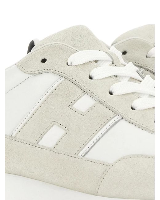Hogan White Cube Lace-Up Sneakers for men