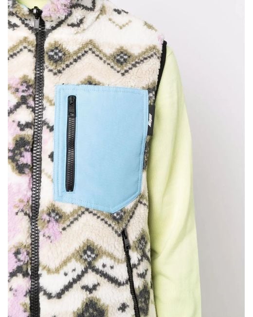 MSGM Multicolor Reversible Zipped Gilet for men