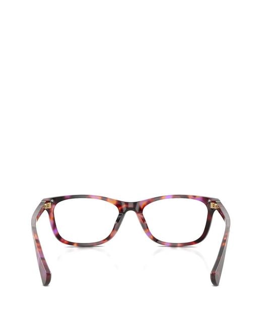 Polo Ralph Lauren Brown Tortoiseshell-Effect Rectangle-Frame Glasses