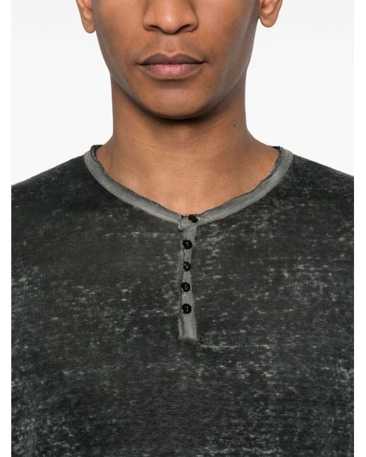 Chemise en lin à imprimé abstrait Avant Toi pour homme en coloris Black