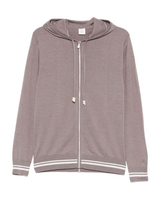 Eleventy Brown Zip-Up Hoodie for men
