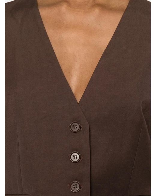 P.A.R.O.S.H. Brown Button V-Neck Gilet