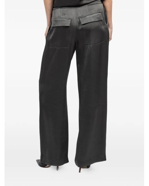 LAPOINTE Black Pleated Relaxed Trousers