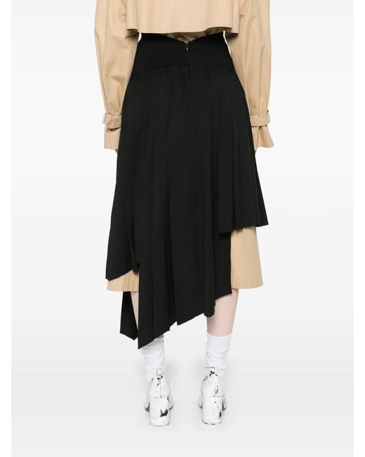 ROKH Black Pleated Midi Skirt