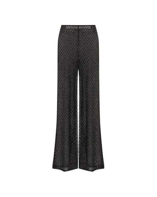 Missoni Black Metallic-Effect Open-Knit Trousers